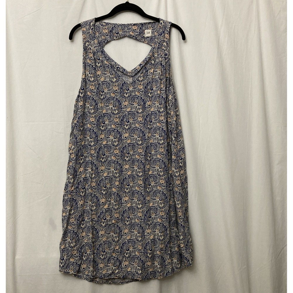 Gap Multicolor Paisley Keyhole Neck Sleeveless Short Shift Dress - SZ XL
